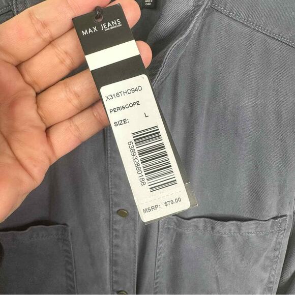 NEW Max Jeans 100% Tencel Snap Button Front Shift Dress Women's Size Large - Picture 7 of 10